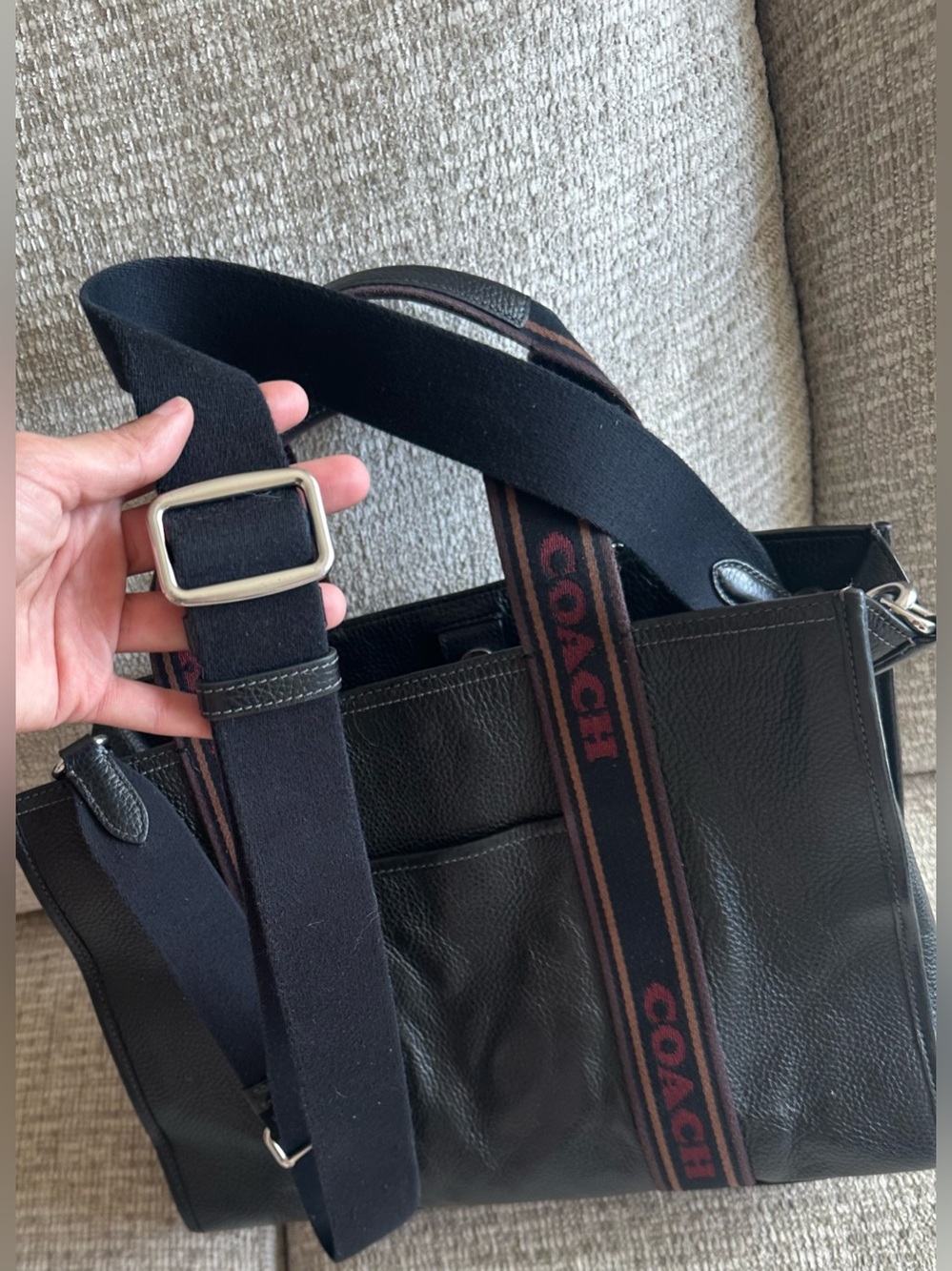 Coach Black Leather Smith Tote / Satchel - Picture 8 of 8